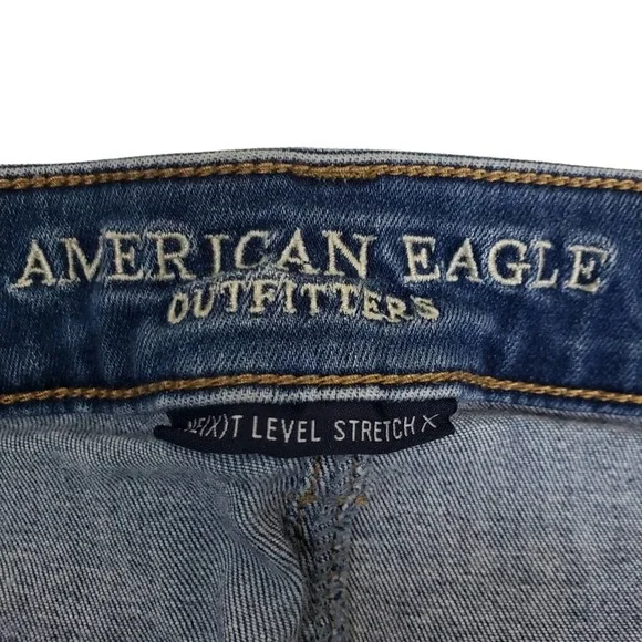 American Eagle Hi-Rise Shortie Denim Jean Shorts Womens 8 - Picture 7 of 10